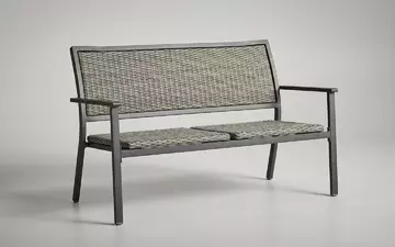 Fotorealistische Studioaufnahme von Gartenbank zum Thema Stern Gartenbank 2-Sitzer Aluminium, klare Lichtfuehrung - Foto: THN