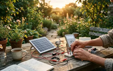 Fotorealistische Aufnahme von Solarbausatz im Garten zum Thema Clementoni Science Museum Solarenergie-Labor, warmes Abendlicht - Foto: THN