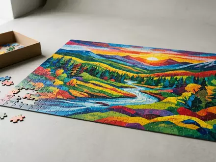 Fotorealistische Studioaufnahme von Kinderpuzzle zum Thema Clementoni Supercolor Puzzle Disney, klare Lichtfuehrung - Foto: THN