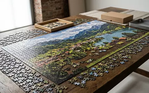 Fotorealistische Studioaufnahme von Puzzle zum Thema Clementoni Puzzle 1000 Teile, klare Lichtfuehrung - Foto: THN