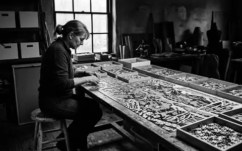 Schwarzweiss-Reportage mit Puzzle zum Thema Clementoni Puzzle 1000 Teile, hoher Kontrast, sachlich dargestellt - Foto: THN