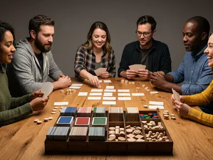 Fotorealistische Studioaufnahme von Kartenspiel zum Thema Codenames, klare Lichtfuehrung, sachlich dargestellt, markenneutral - Foto: THN