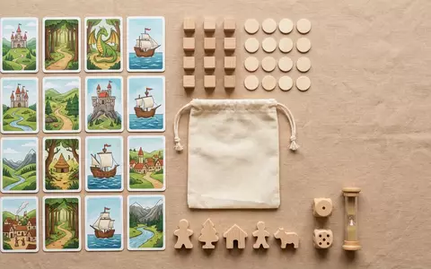 Flatlay-Arrangement rund um Brettspiel zum Thema Dixit, weiches Oberlicht, sachlich dargestellt, markenneutral - Foto: THN