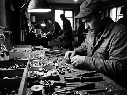 Schwarzweiss-Reportage mit Kombizange zum Thema Knipex Kombizange 180mm, hoher Kontrast, sachlich dargestellt - Foto: THN