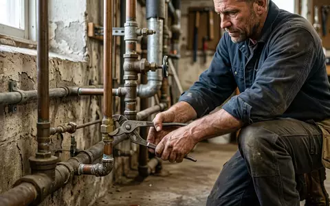 Fotorealistische Aufnahme von Wasserpumpenzange an den Rohren zum Thema Knipex Cobra Wasserpumpenzange 250mm, natuerliches Licht - Foto: THN