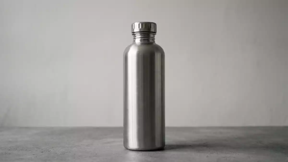 Fotorealistische Studioansicht von Trinkflasche in neutraler Produktdarstellung