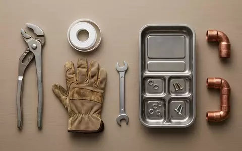 Flatlay-Arrangement rund um Zangenschluessel zum Thema Knipex Zangenschlüssel 250mm, weiches Oberlicht, sachlich dargestellt - Foto: THN