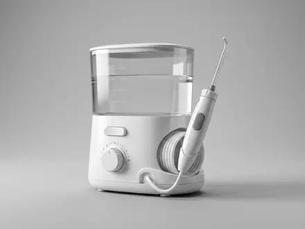 Fotorealistische Studioaufnahme von Munddusche zum Thema Waterpik WP-660 Munddusche Aquarius, klare Lichtfuehrung - Foto: THN