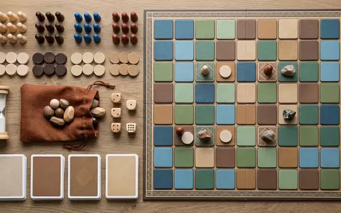 Flatlay-Arrangement rund um Brettspiel zum Thema Splendor, weiches Oberlicht, sachlich dargestellt, markenneutral - Foto: THN