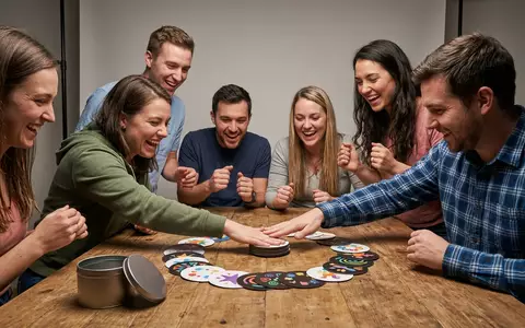 Fotorealistische Studioaufnahme von Kartenspiel zum Thema Dobble, klare Lichtfuehrung, sachlich dargestellt, markenneutral - Foto: THN