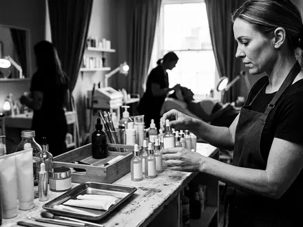 Schwarzweiss-Reportage mit Gesichtsserum zum Thema Chanel Hydra Beauty Sérum, hoher Kontrast, sachlich dargestellt - Foto: THN