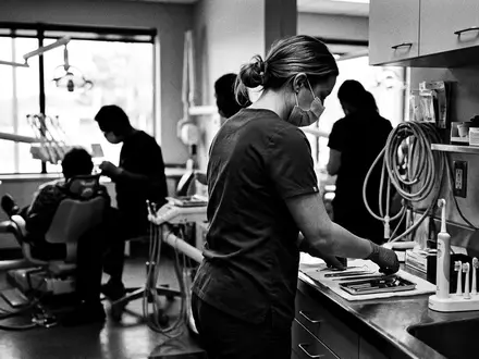 Schwarzweiss-Reportage mit Elektrische Zahnbuerste zum Thema Oral-B Pro Series 3, hoher Kontrast - Foto: THN