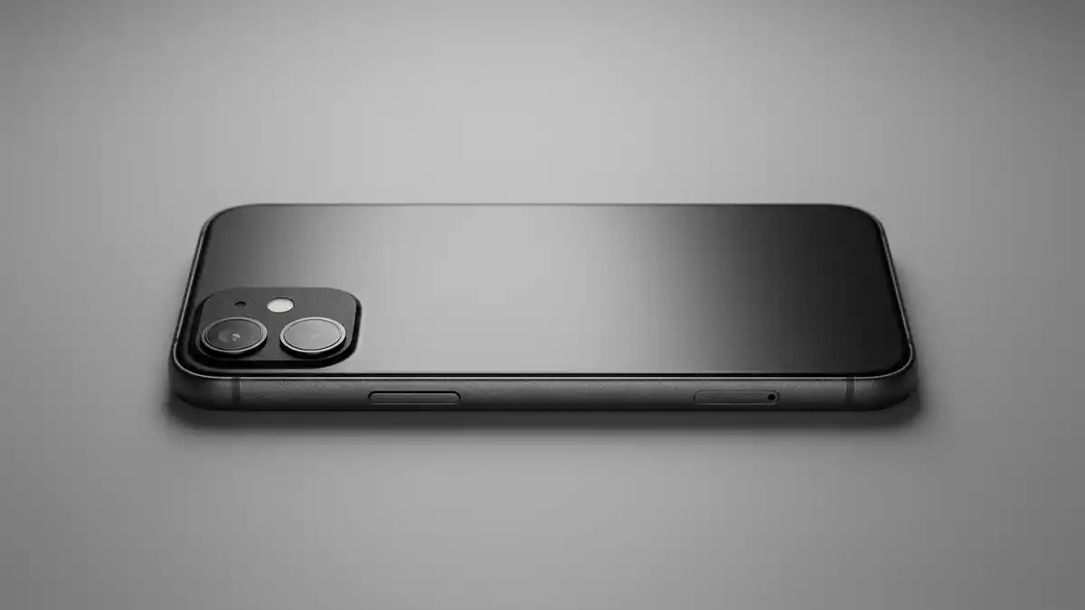 Fotorealistische Studioansicht von Smartphone in neutraler Produktdarstellung, neutral