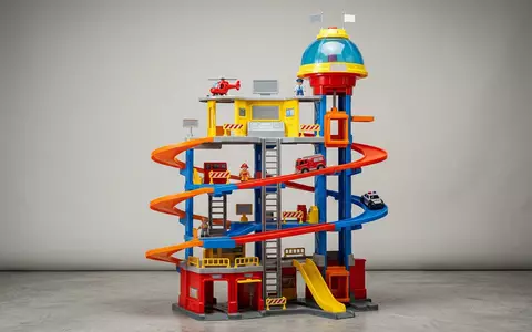 Fotorealistische Studioaufnahme von Spielturm zum Thema PAW Patrol Lookout Tower, klare Lichtfuehrung - Foto: THN