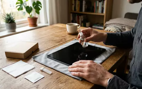 Fotorealistische Aufnahme von Fluessiger Displayschutz zu Hause zum Thema Spigen Nano Liquid Displayschutz, natuerliches Licht - Foto: THN