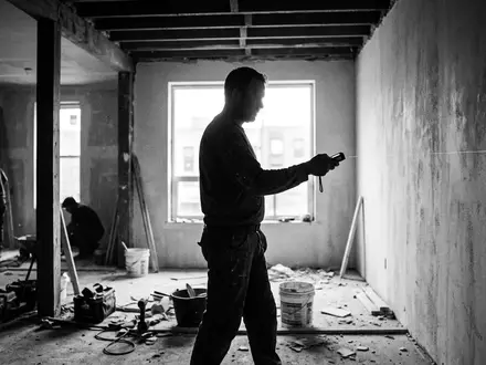 Schwarzweiss-Reportage mit Laserentfernungsmesser zum Thema Leica DISTO D2 Laser-Entfernungsmesser, hoher Kontrast, sachlich dargestellt - Foto: THN