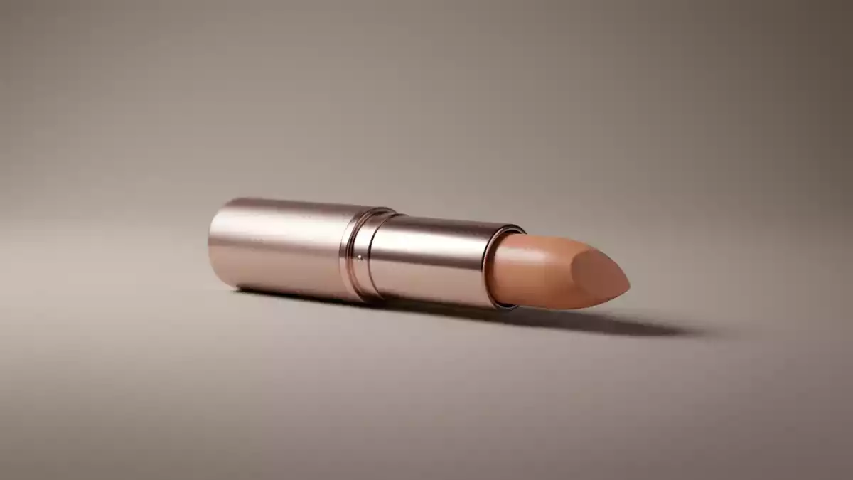 Fotorealistische Studioansicht von Lippenstift in neutraler Produktdarstellung