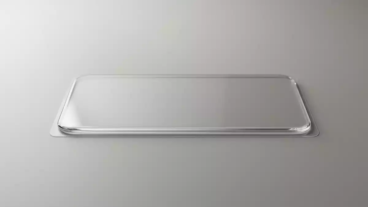 Fotorealistische Studioansicht von Displayschutzglas in neutraler Produktdarstellung