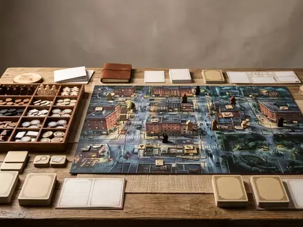 Fotorealistische Studioaufnahme von Detektivspiel zum Thema Sherlock Holmes, klare Lichtfuehrung, sachlich dargestellt - Foto: THN