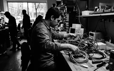 Schwarzweiss-Reportage mit USB Ladekabel zum Thema Baseus USB-A auf Lightning, hoher Kontrast - Foto: THN
