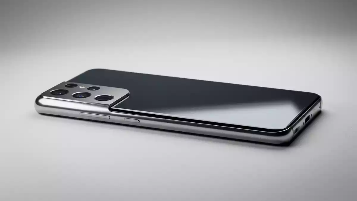 Fotorealistische Studioansicht von Smartphone in neutraler Produktdarstellung, neutral