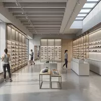 Architektur-Render im Laufsportgeschaeft mit Laufschuhe zum Thema On Cloudswift 3 Laufschuhe, neutrales Tageslicht - Foto: THN