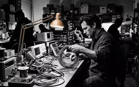 Schwarzweiss-Reportage mit USB-C-Kabel zum Thema Syncwire USB-C auf USB-C, hoher Kontrast, sachlich dargestellt - Foto: THN