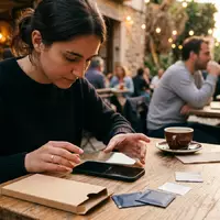 Fotorealistische Aufnahme von Display-Schutzglas im Cafe zum Thema Smartect Panzerglas Samsung Galaxy, warmes Abendlicht - Foto: THN