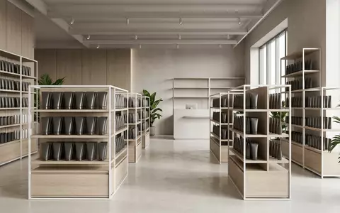 Architektur-Render im Drogerie mit Zahnpasta zum Thema Colgate Max White Charcoal, neutrales Tageslicht - Foto: THN