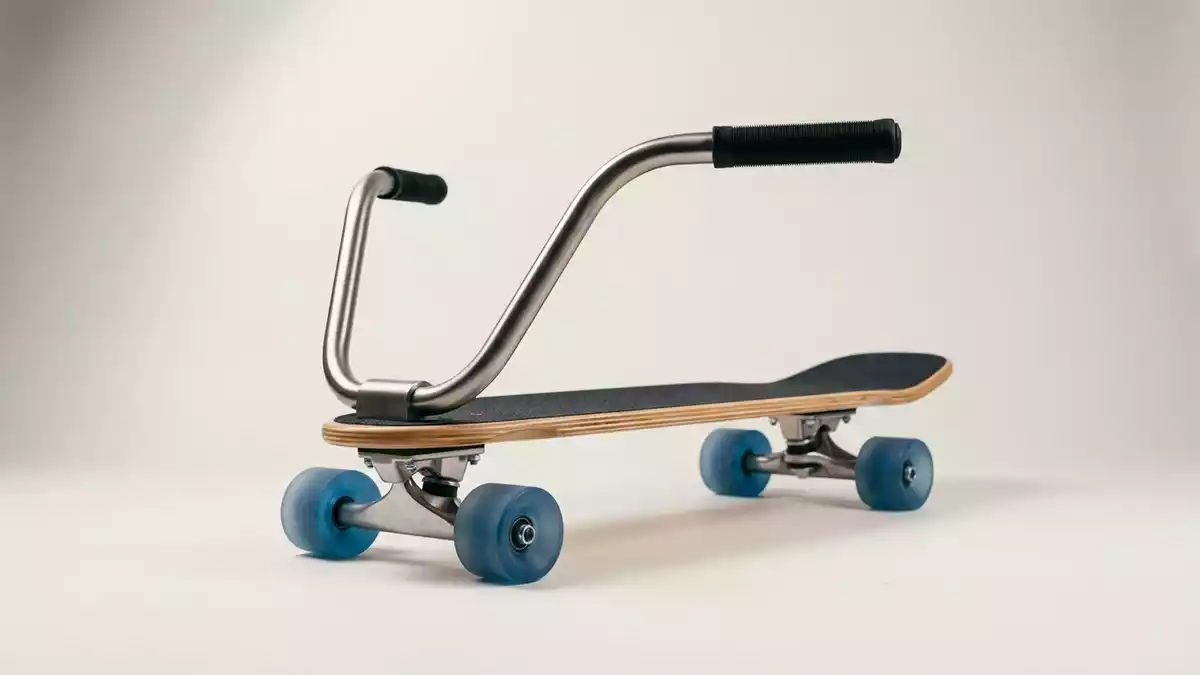 Fotorealistische Studioansicht von Cruiser-Skateboard in neutraler Produktdarstellung