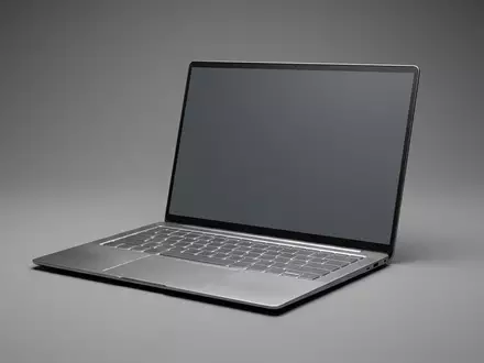 Fotorealistische Studioaufnahme von Ultrabook zum Thema Acer Swift 14 AI, klare Lichtfuehrung - Foto: THN
