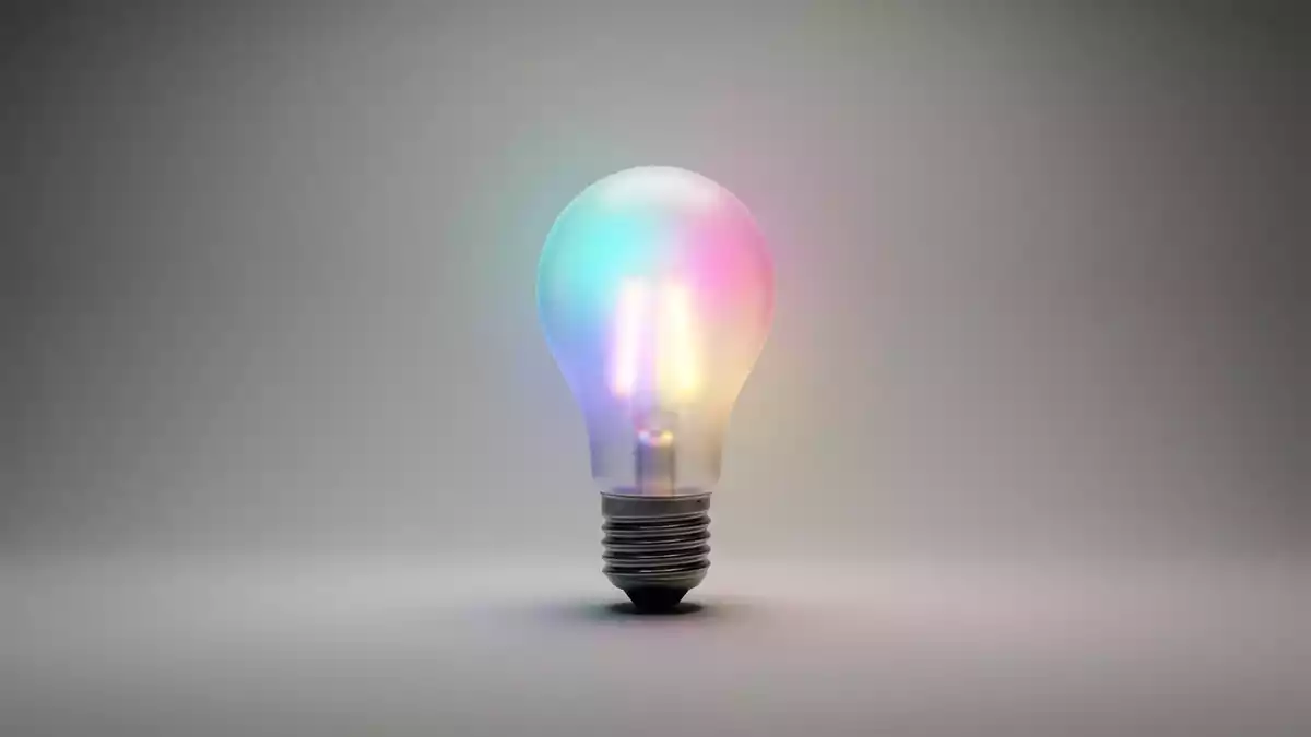 Fotorealistische Studioansicht von Smarte LED-Lampe in neutraler Produktdarstellung