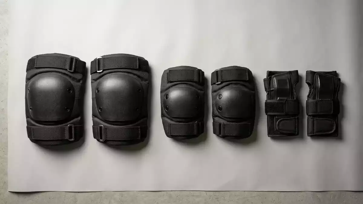 Fotorealistische Studioansicht von Protektoren-Set in neutraler Produktdarstellung