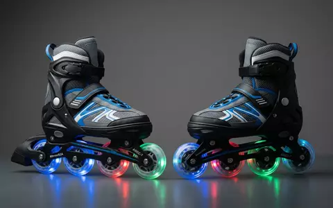 Fotorealistische Studioaufnahme von Kinder-Inlineskates zum Thema 2PM Sports Verstellbare Inlineskates, klare Lichtfuehrung - Foto: THN