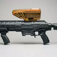 Fotorealistische Studioaufnahme von Schaumstoffblaster zum Thema Nerf Hyper Siege-50 Pump-Action, klare Lichtfuehrung - Foto: THN