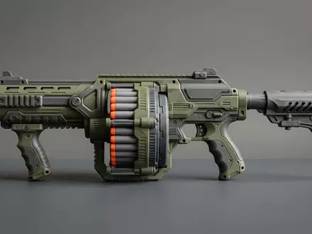 Fotorealistische Studioaufnahme von Schaumstoffblaster zum Thema Nerf Elite 2.0 Shockwave, klare Lichtfuehrung - Foto: THN