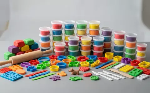 Fotorealistische Studioaufnahme von Knetset zum Thema Play-Doh Großes Kreativ-Set 65, klare Lichtfuehrung - Foto: THN