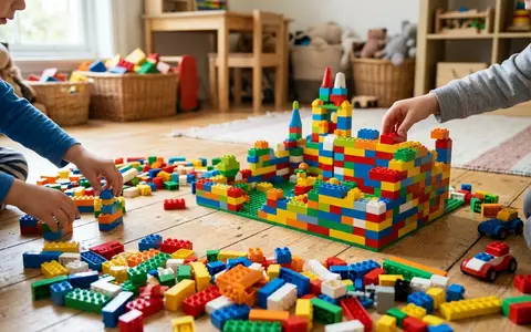 Fotorealistische Aufnahme von Klemmbausteinset im Spielzimmer zum Thema LEGO Classic Kreativ-Bausteine-Set 900, natuerliches Licht - Foto: THN