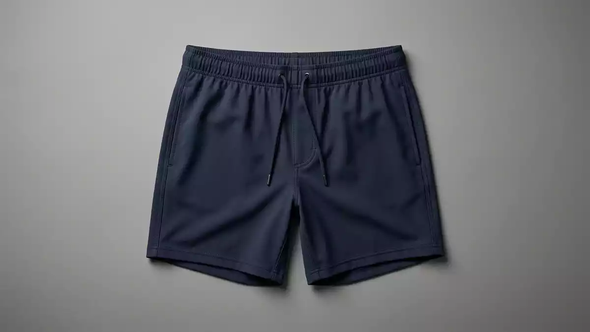 Fotorealistische Studioansicht von Badehose in neutraler Produktdarstellung, neutral