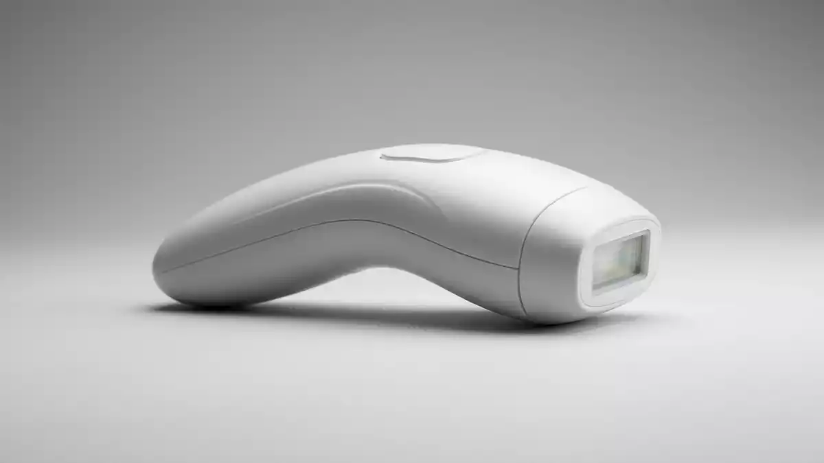 Fotorealistische Studioansicht von IPL-Haarentferner in neutraler Produktdarstellung