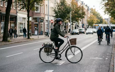 Fotorealistische Aufnahme von City-Fahrrad auf dem Arbeitsweg zum Thema Raleigh Rushhour 9 Cityrad, natuerliches Licht - Foto: THN
