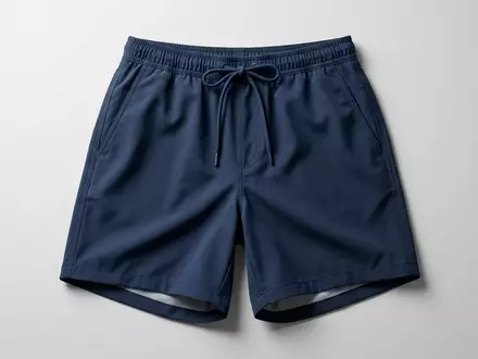 Fotorealistische Studioaufnahme von Badeshorts zum Thema Orlebar Brown Herren Badeshorts, klare Lichtfuehrung - Foto: THN