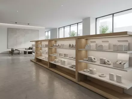 Architektur-Render im Mundpflegegeschaeft mit Zahnseide zum Thema Oral-B Zahnseide Superfloss, neutrales Tageslicht - Foto: THN