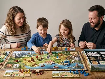 Fotorealistische Studioaufnahme von Brettspiel zum Thema Zug um Zug, klare Lichtfuehrung, sachlich dargestellt - Foto: THN