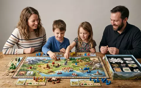Fotorealistische Studioaufnahme von Brettspiel zum Thema Zug um Zug, klare Lichtfuehrung, sachlich dargestellt - Foto: THN