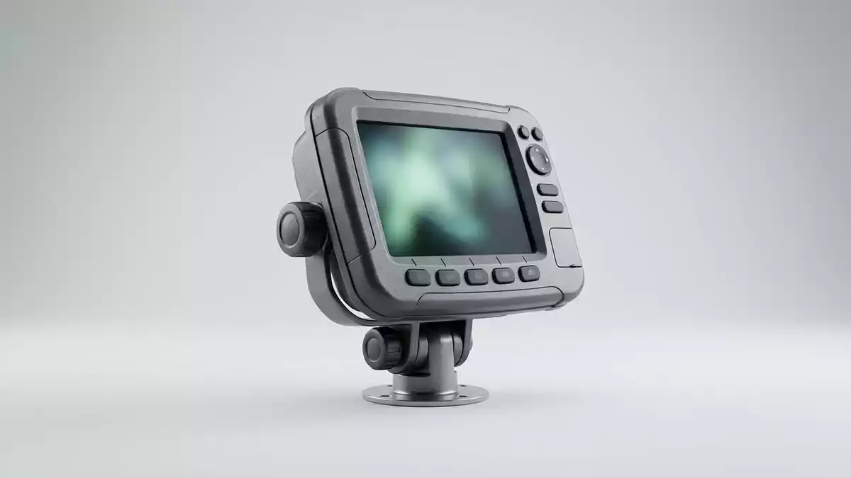 Fotorealistische Studioansicht von Fischfinder in neutraler Produktdarstellung
