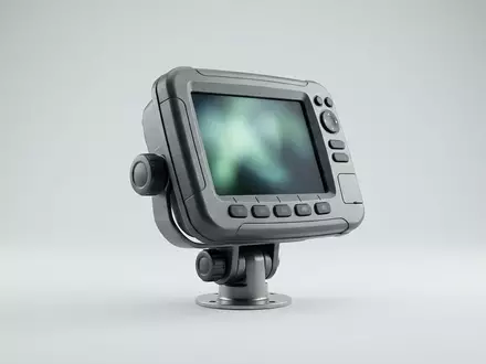 Fotorealistische Studioaufnahme von Fischfinder zum Thema Garmin Striker Plus 4, klare Lichtfuehrung - Foto: THN