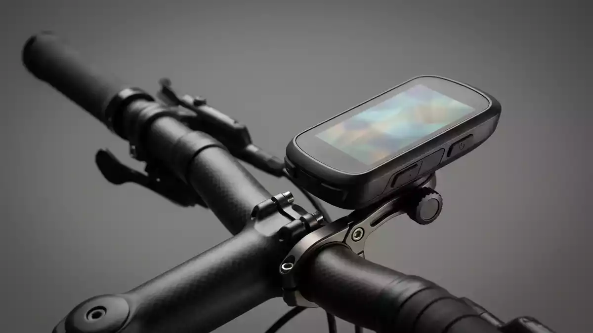 Fotorealistische Studioansicht von Fahrradnavigation in neutraler Produktdarstellung