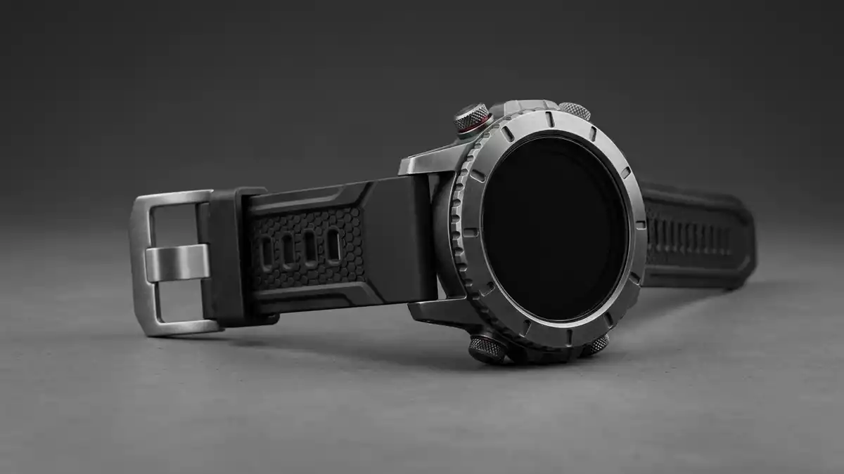 Fotorealistische Studioansicht von Taucheruhr in neutraler Produktdarstellung, neutral