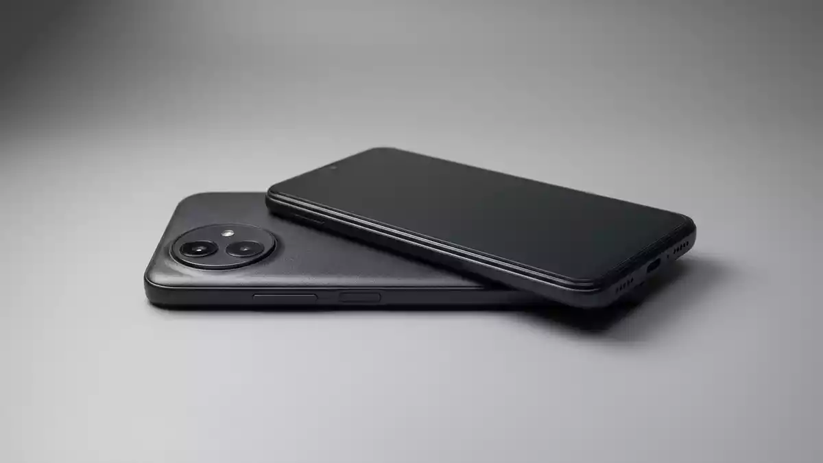 Fotorealistische Studioansicht von Smartphone in neutraler Produktdarstellung, neutral